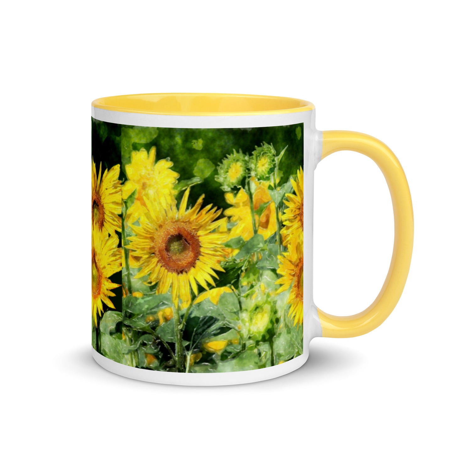 Sunflower Mug with Color Inside