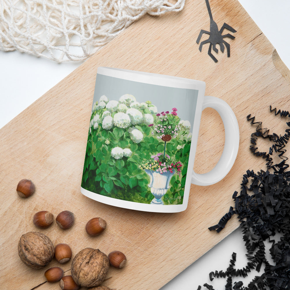 White Hydrangea mug