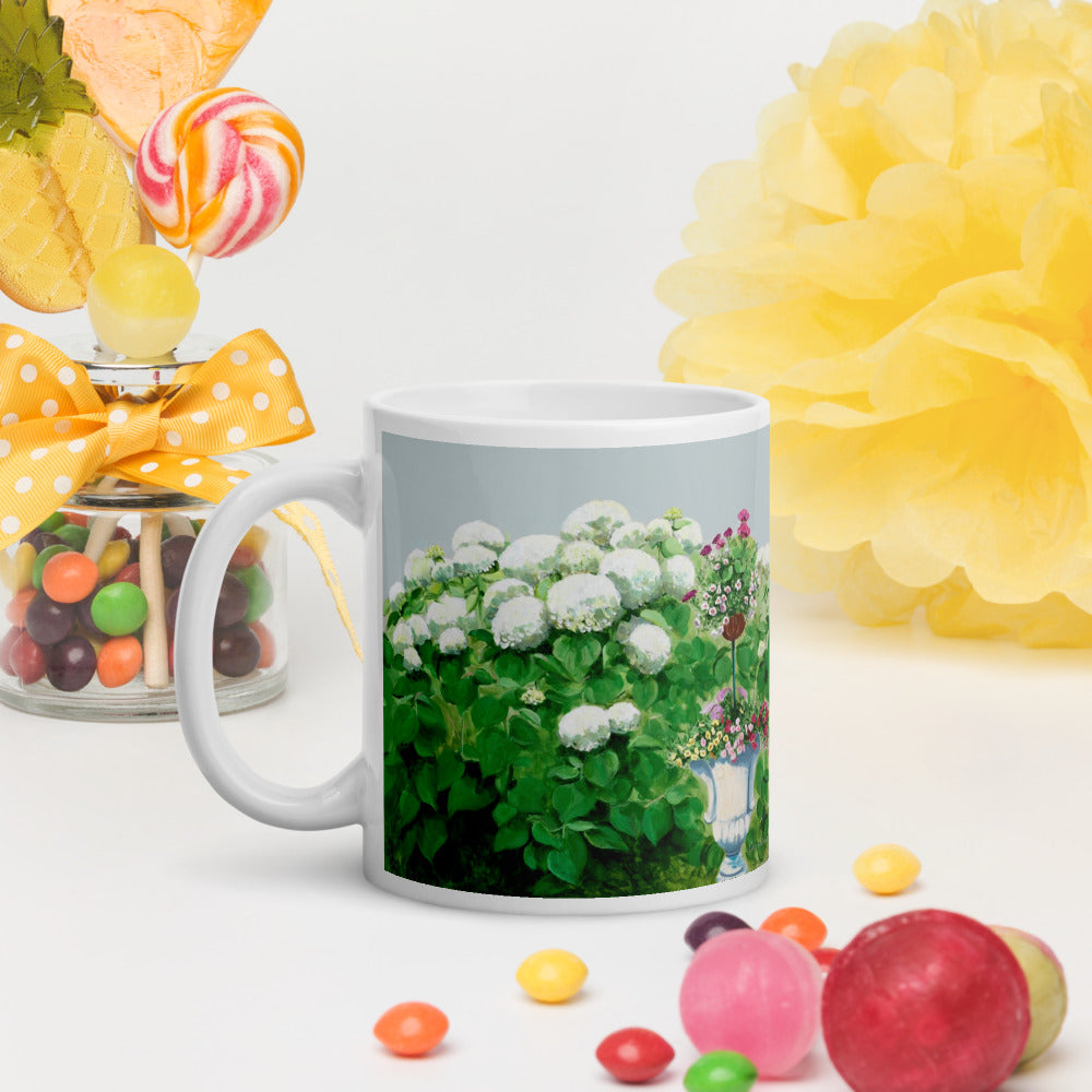 White Hydrangea mug