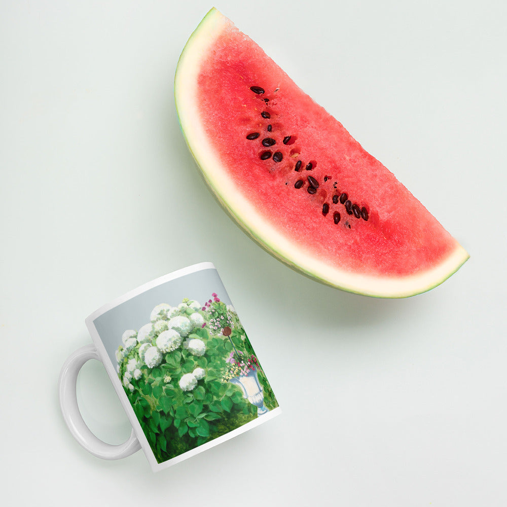 White Hydrangea mug