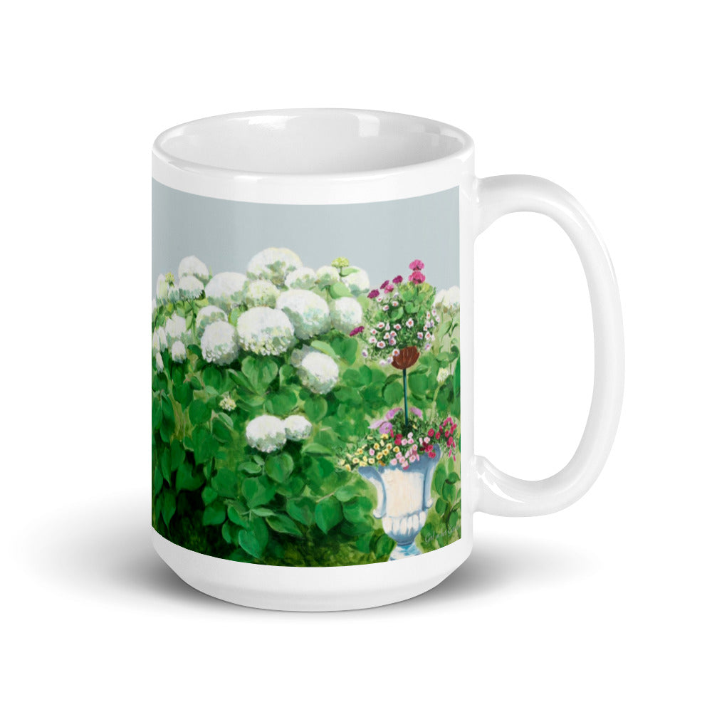 White Hydrangea mug
