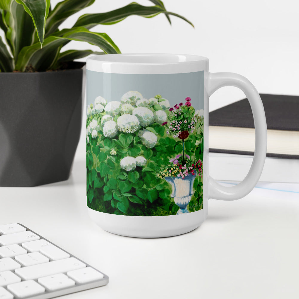 White Hydrangea mug
