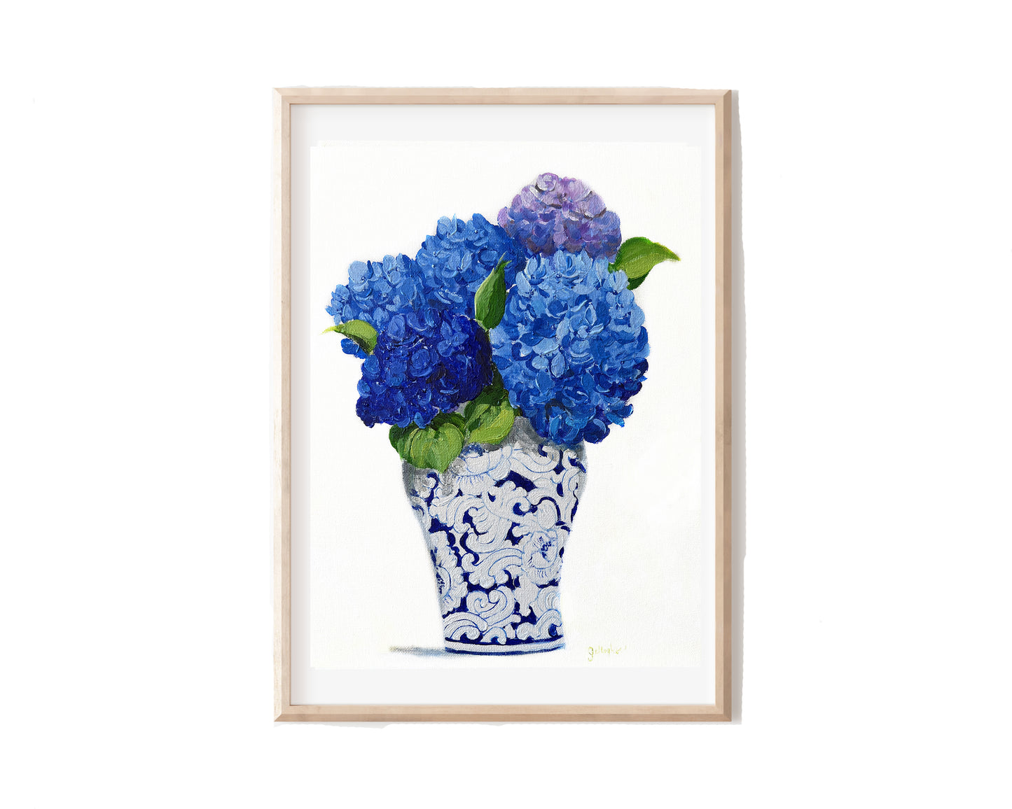 Blue Hydrangeas Chinoiserie Print